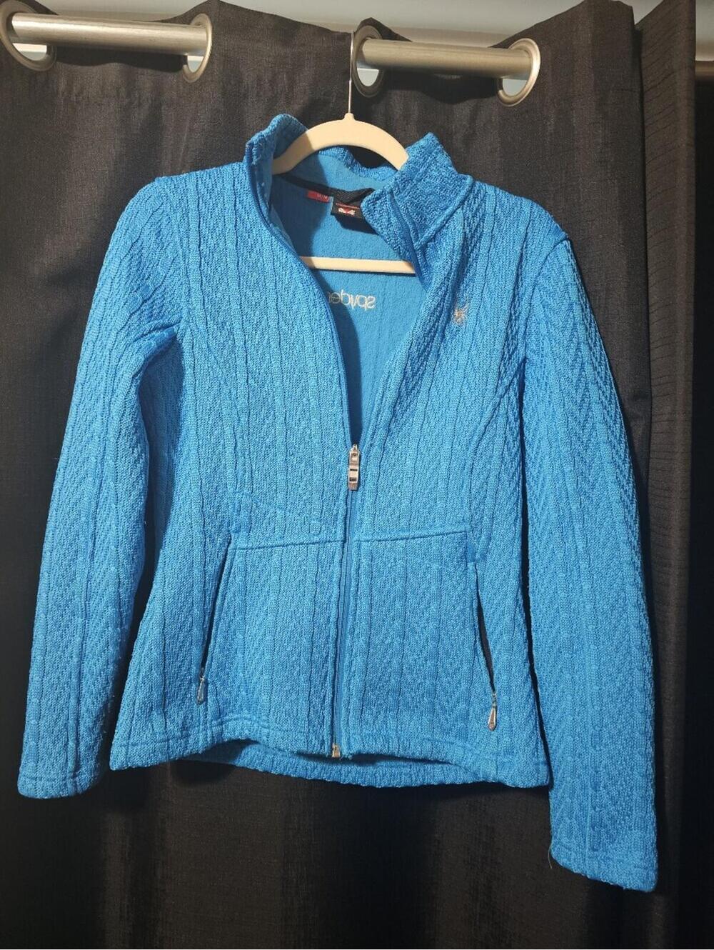 Spyder Women's Cable-Knit Full-Zip Jacket Sz M